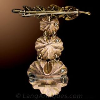 Antique Triple Lily Pad Pin/Pendant