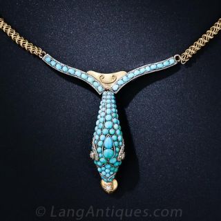 Antique Turqoise Serpent Necklace