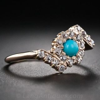 Antique Turquoise and Diamond Ring