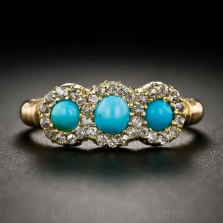 Antique Turquoise and Diamond Ring
