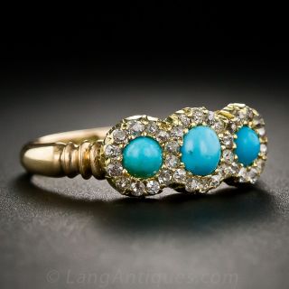 Antique Turquoise and Diamond Ring