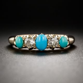 Antique Turquoise and Diamond Ring