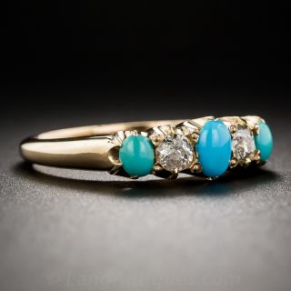 Antique Turquoise and Diamond Ring