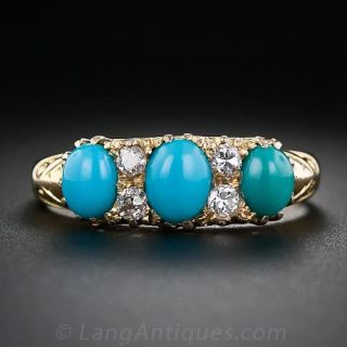 Antique Turquoise and Diamond Ring