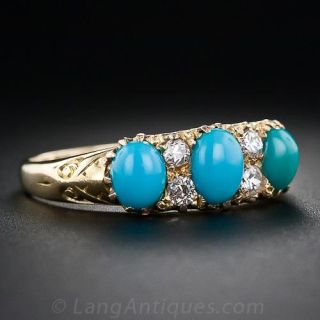 Antique Turquoise and Diamond Ring