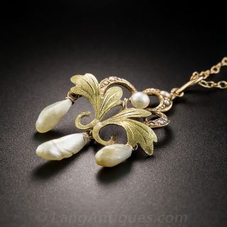 Antique Two-Tone Freshwater Pearl Pendant