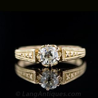 Antique Victorian .65 Carat Diamond Solitaire