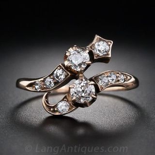 Antique Victorian Diamond Bypass Ring