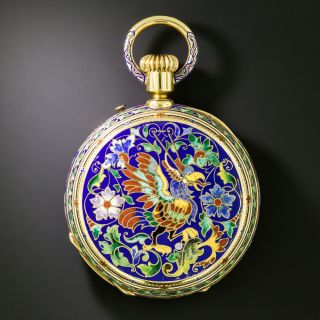 Antique Victorian Enameled Pocket Watch - 8