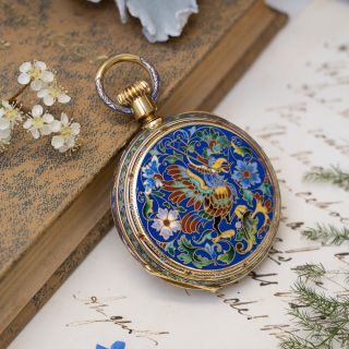 Antique Victorian Enameled Pocket Watch