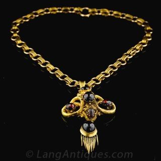 Antique Victorian Garnet Drop