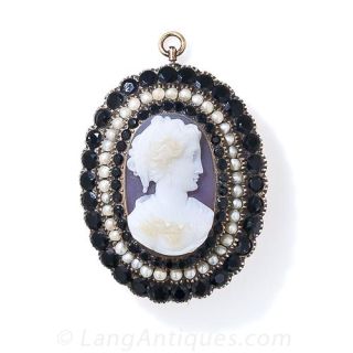 Antique Victorian Mourning Cameo