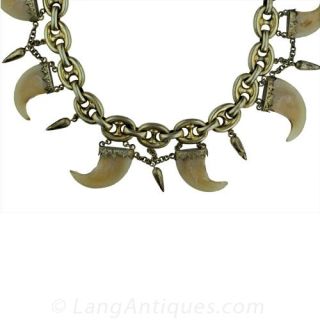 Antique Victorian Tiger Claw Necklace Detail 

Antique Jewelry 