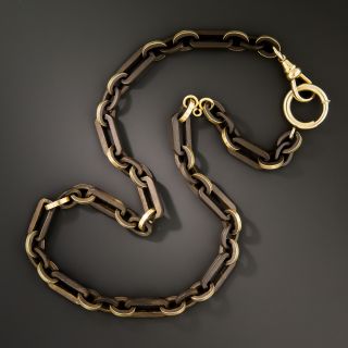 Antique Vulcanite Watch Chain Necklace