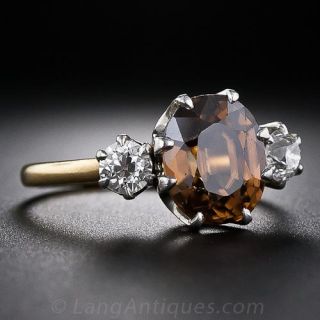 Antique Zircon and Diamond Ring
