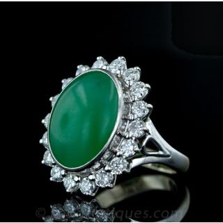 Apple Jade Diamond Cocktail Ring
