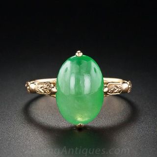 Apple Jade Solitare Ring