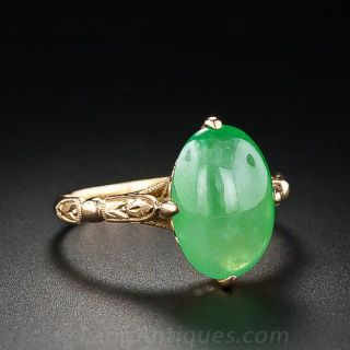 Apple Jade Solitare Ring