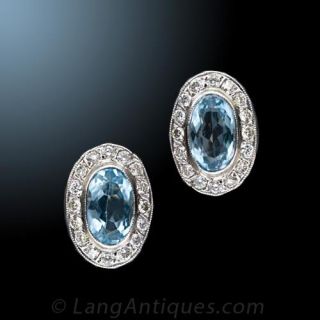 Aquamarine Diamond Earrings