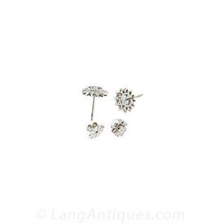 Aquamarine and Diamond Cluster Earrings