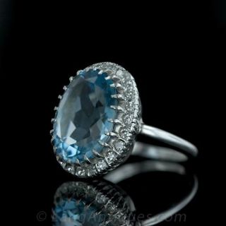 Aquamarine and Diamond Ring 