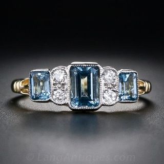 Aquamarine and Diamond Ring