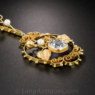 Aquamarine and Pearl Necklace, Circa 1900