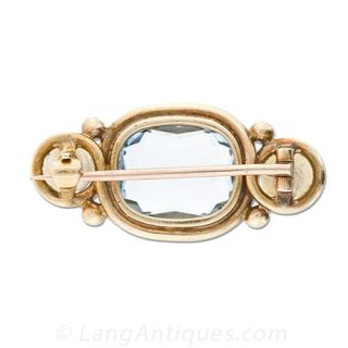 Aquamarine and Pearl Pin, Circa 1900