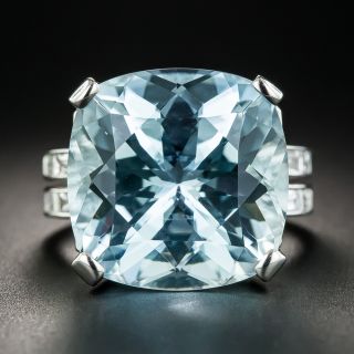 18.15 Carat Aquamarine and Diamond Ring - 1