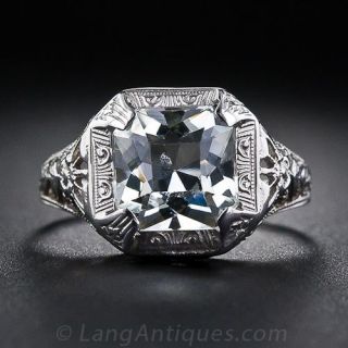 Aquamarine Filigree Ring