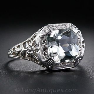 Aquamarine Filigree Ring
