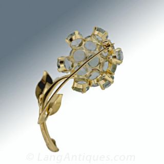 Aquamarine Flower Brooch