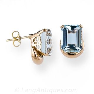 Aquamarine Retro Earrings