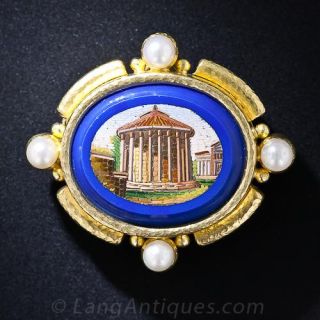 Architectural Micro Mosaic Brooch and Pendant