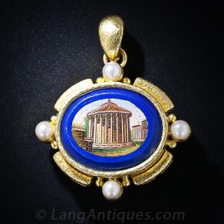 Architectural Micro Mosaic Brooch and Pendant