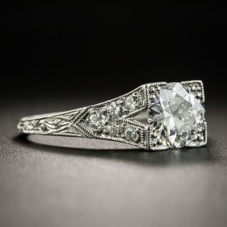 Art Deco 1.00 Carat Diamond Platinum Engagement Ring - GIA F VS 1 
