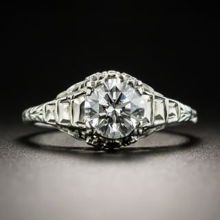 Art Deco 1.00 Carat Diamond Solitaire Engagement Ring - GIA E SI2 - 2