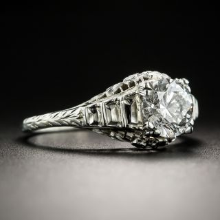 Art Deco 1.00 Carat Diamond Solitaire Engagement Ring - GIA E SI2
