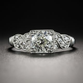 Art Deco 1.00 Diamond Platinum Engagement Ring - GIA K SI1