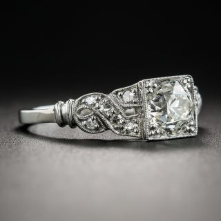 Art Deco 1.00 Diamond Platinum Engagement Ring - GIA K SI1