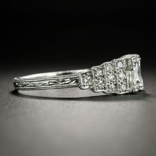Art Deco 1.01 Carat Asscher-Cut Diamond Engagement Ring - GIA E VS1
