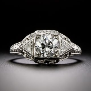 Art Deco 1.01 Carat Diamond Engagement Ring - GIA E SI2 - 1