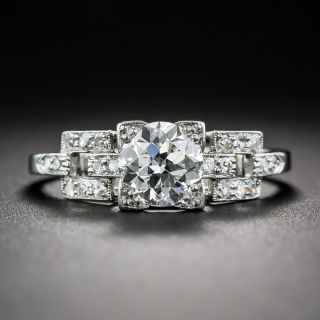 Art Deco 1.01 Carat Diamond Engagement Ring - GIA F VS1 - 1