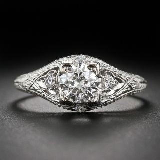 Art Deco 1.01 Carat Diamond Engagement Ring - GIA G VS2 - 2