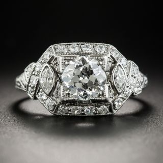 Art Deco 1.01 Carat  Diamond Engagement Ring - GIA H VS2 