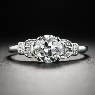 Art Deco 1.01 Carat Diamond Platinum Engagement Ring - GIA E VS1 - 2