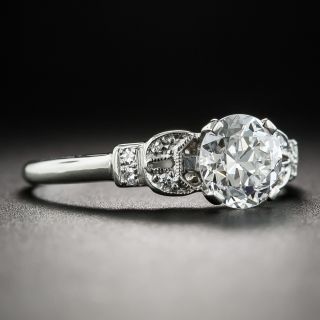 Art Deco 1.01 Carat Diamond Platinum Engagement Ring - GIA E VS1