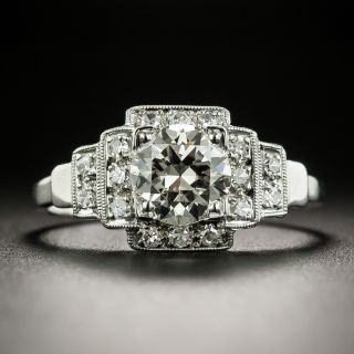 Art Deco 1.01 Carat Diamond Platinum Engagement Ring - GIA - 2