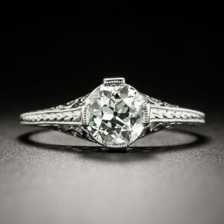 Art Deco 1.01 Carat Diamond Solitaire Engagement Ring - GIA J VS2 - 2