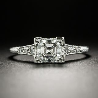 Art Deco 1.01 Carat Emerald-Cut Diamond Ring by Markowitz and Friedman - GIA H SI1 - 2